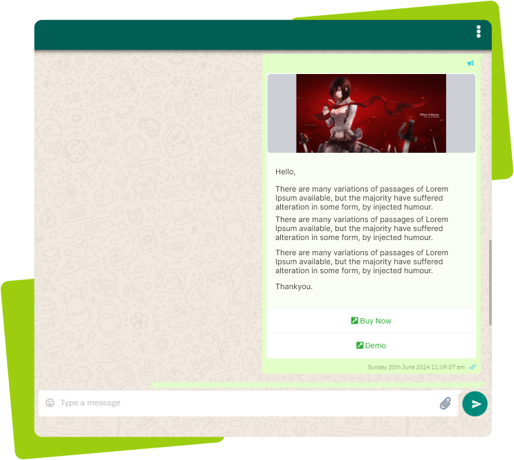 Integrated WhatsApp Chat